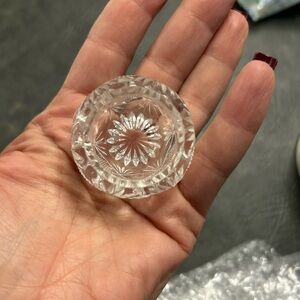 Antique 19th - 20th Century Early American Pressed Glass Round Open Salt Cellar